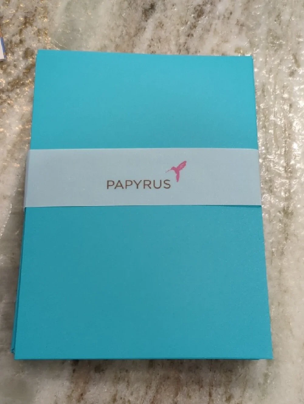 Papyrus Holographic Teal & Rainbow Hummingbird Note Card Set